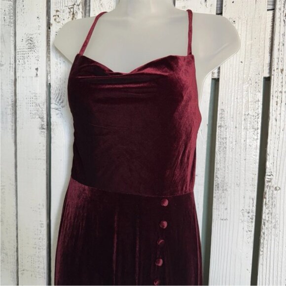 VTG Revelry Velvet Formal Dress Size 4 Maxi Red Goth Glam Y2K Vamp Whimsigoth - Picture 6 of 13